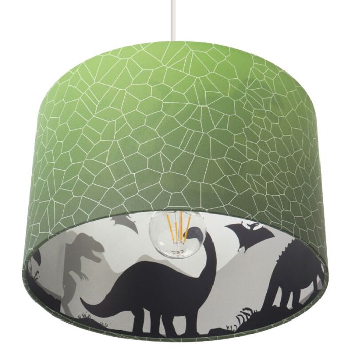 Groene hanglamp Dino, binnenzijde doorschijnend
