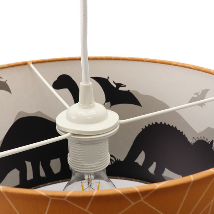 Oranje hanglamp Dino, binnenzijde doorschijnend