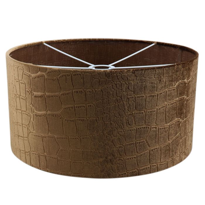 40 cm velours bruine lampenkap croco stof, Emilius