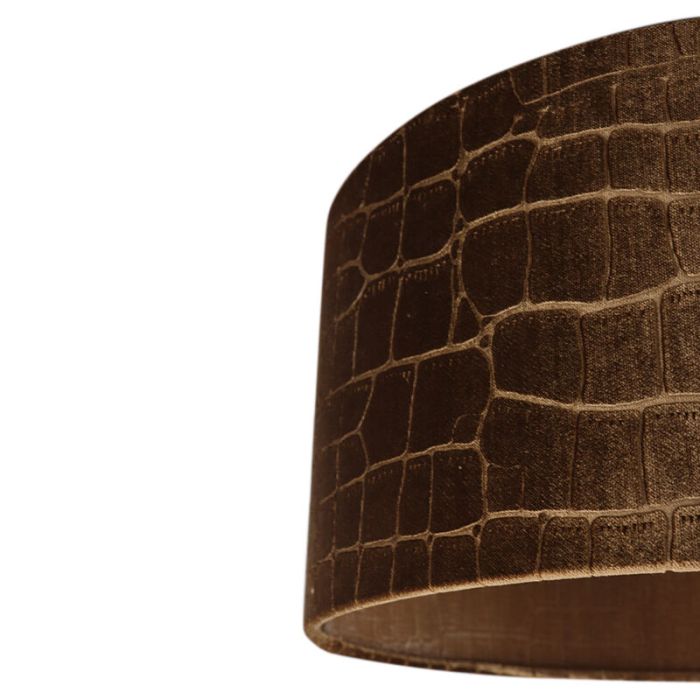 40 cm velours bruine lampenkap croco stof, Emilius