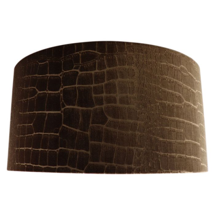 50 cm velours bruine lampenkap croco stof, Emilius