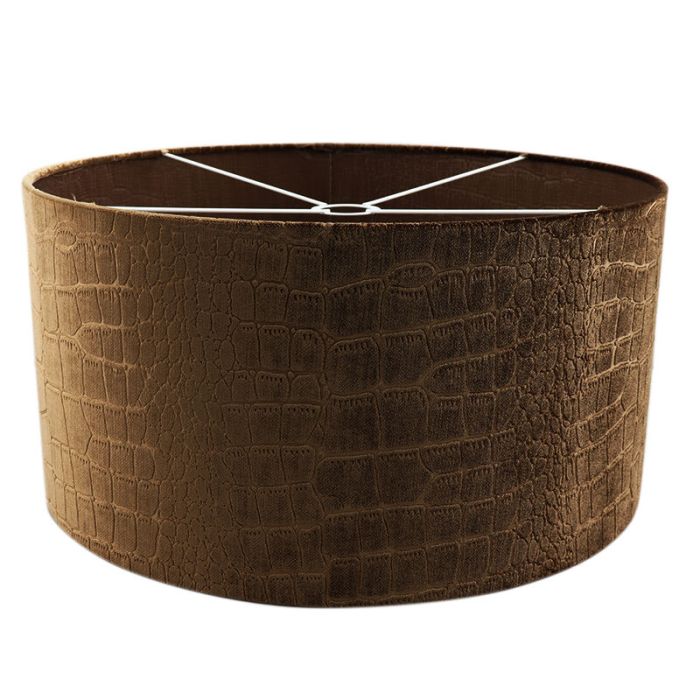 50 cm velours bruine lampenkap croco stof, Emilius