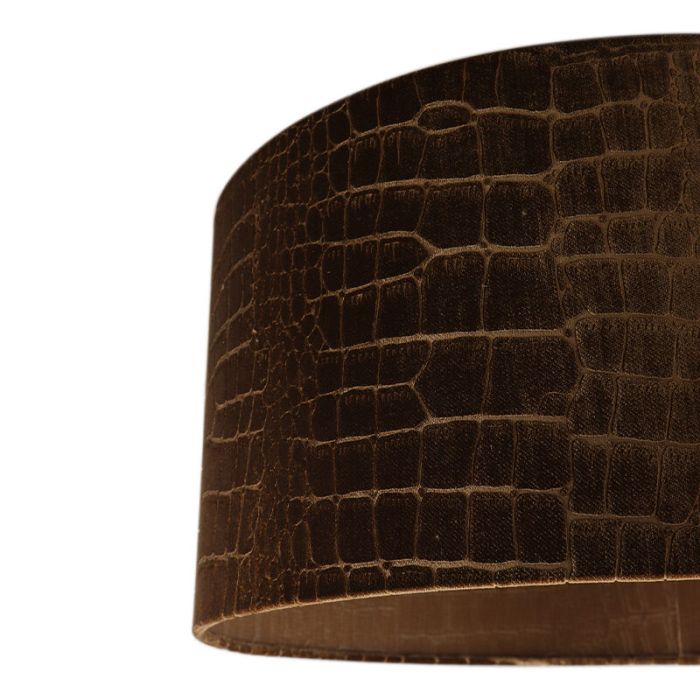 50 cm velours bruine lampenkap croco stof, Emilius