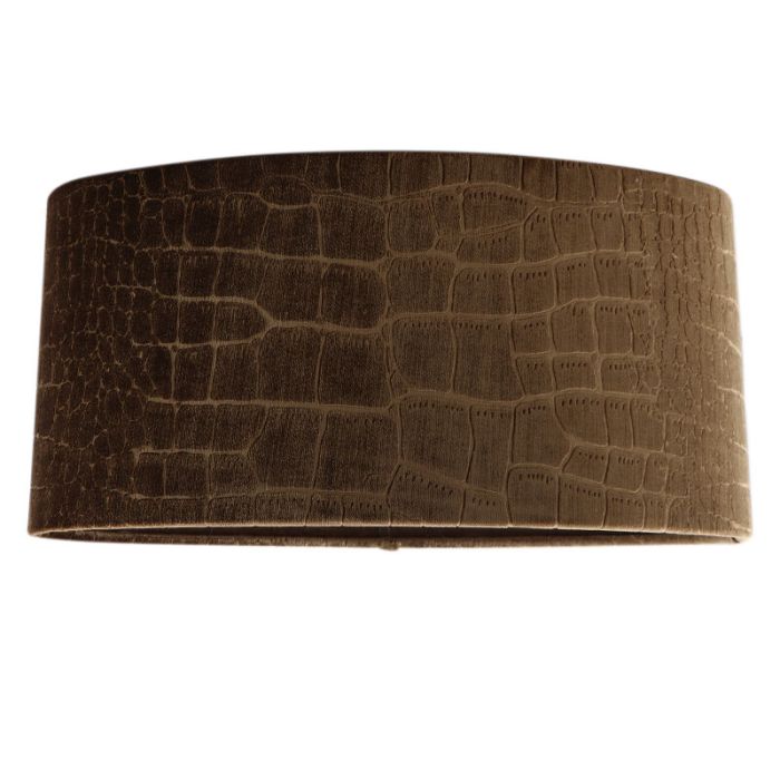 40 cm ovale velours bruine lampenkap croco stof, Emilius