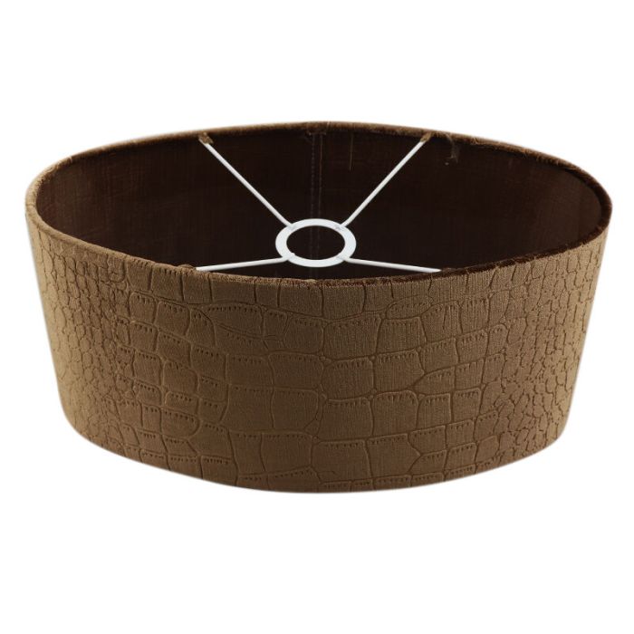 40 cm ovale velours bruine lampenkap croco stof, Emilius