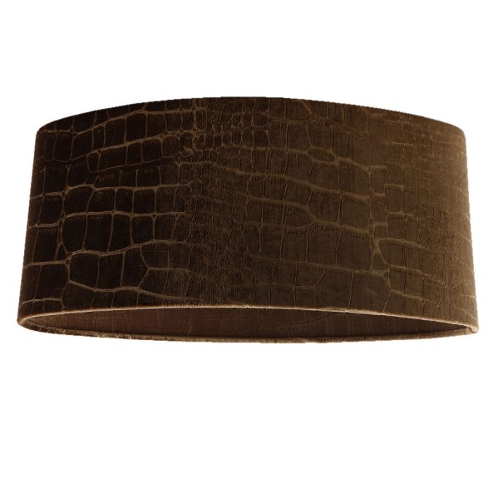 50 cm ovale velours bruine lampenkap croco stof, Emilius