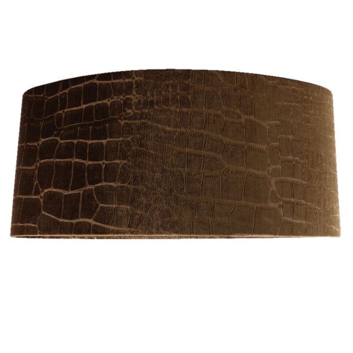50 cm ovale velours bruine lampenkap croco stof, Emilius