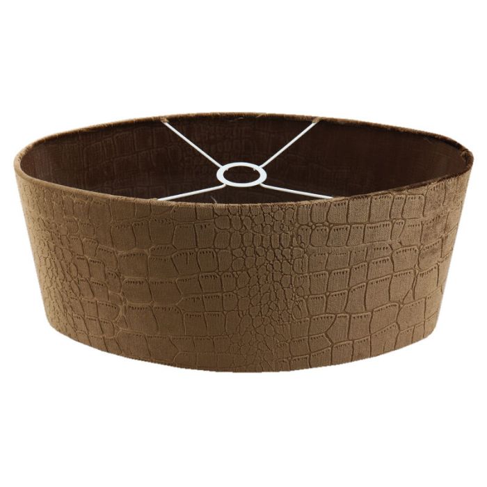 50 cm ovale velours bruine lampenkap croco stof, Emilius