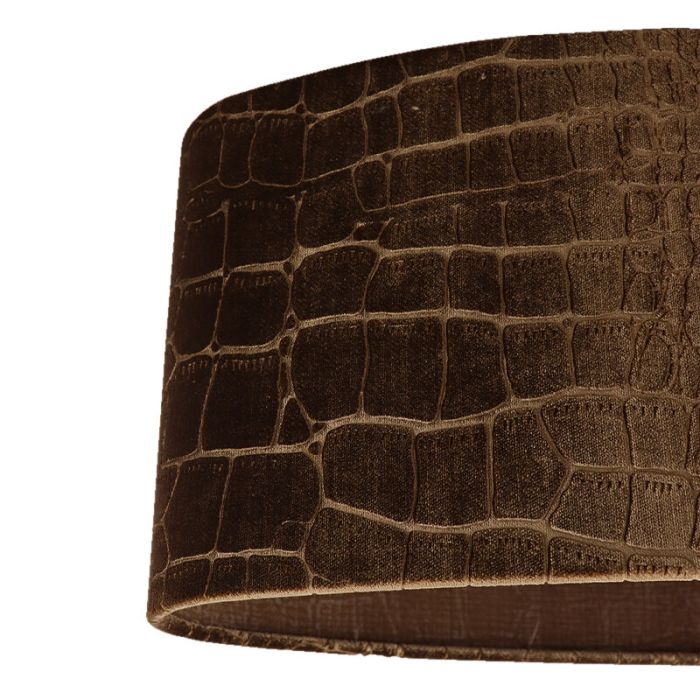 50 cm ovale velours bruine lampenkap croco stof, Emilius
