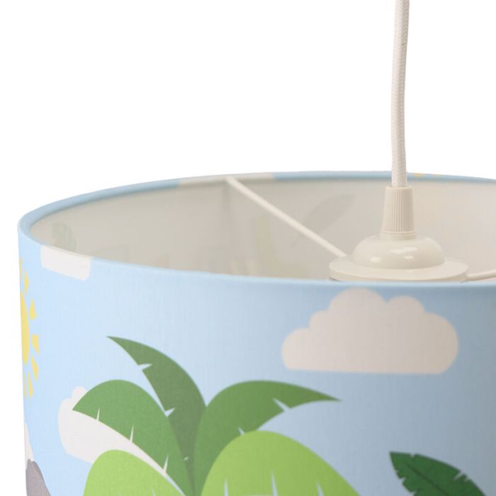 Stoffen kinderkamer hanglamp blauw, Jungle Time