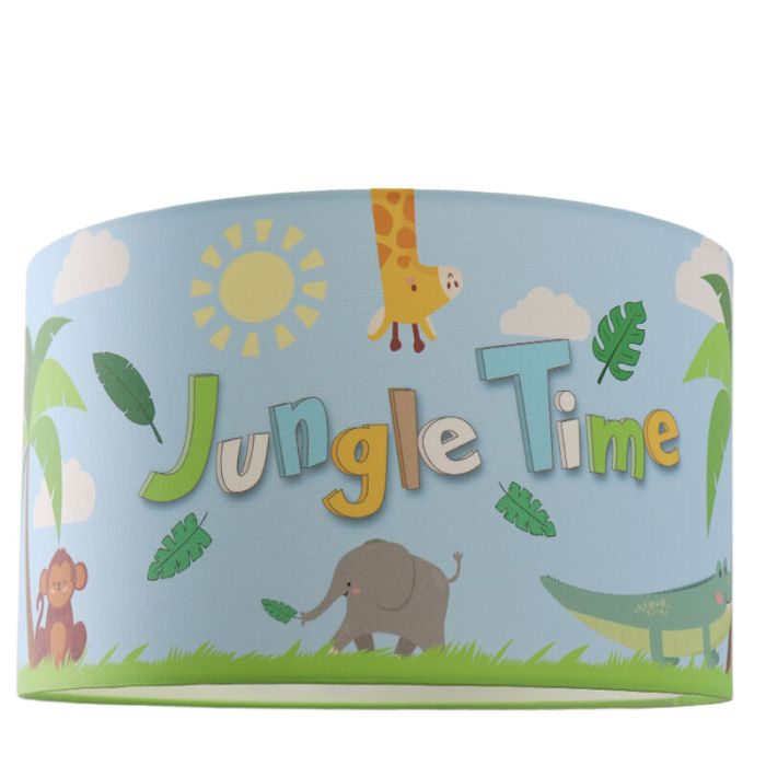 Stoffen kinderkamer plafondlamp blauw, Jungle Time