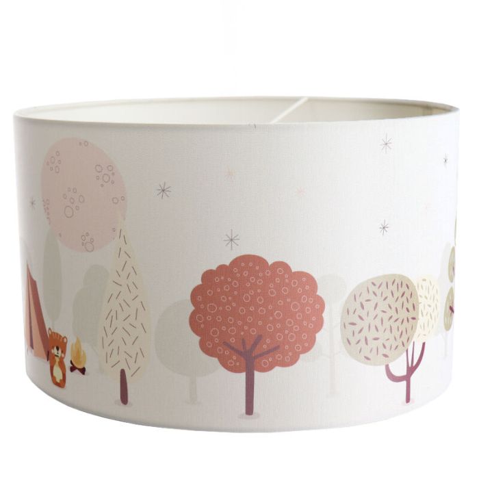 Stoffen kinderkamer plafondlamp wit, Bosdiertjes