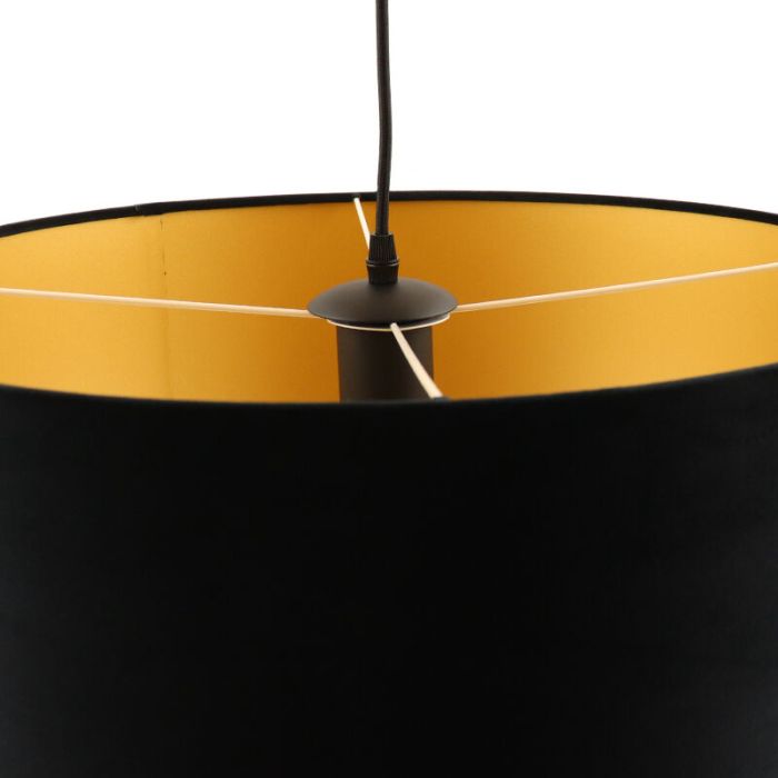 Hanglamp Urvin, zwart met goud velours, 40 cm