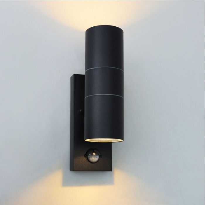 Pedro buitenlamp - Zwart, Met bewegingsmelder