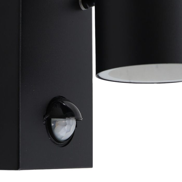 Pedro buitenlamp - Zwart, Met bewegingsmelder