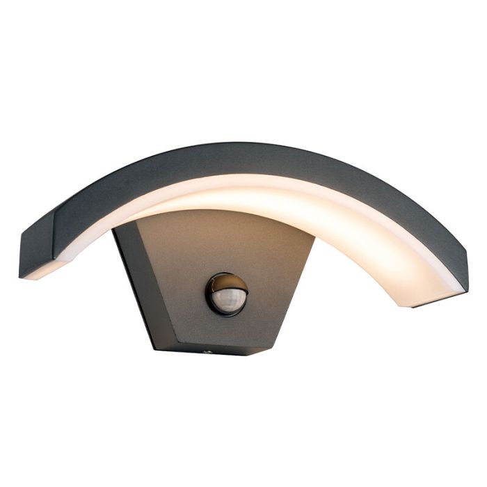 Zwarte buitenlamp Annemay met bewegingssensor, geïntegreerd LED