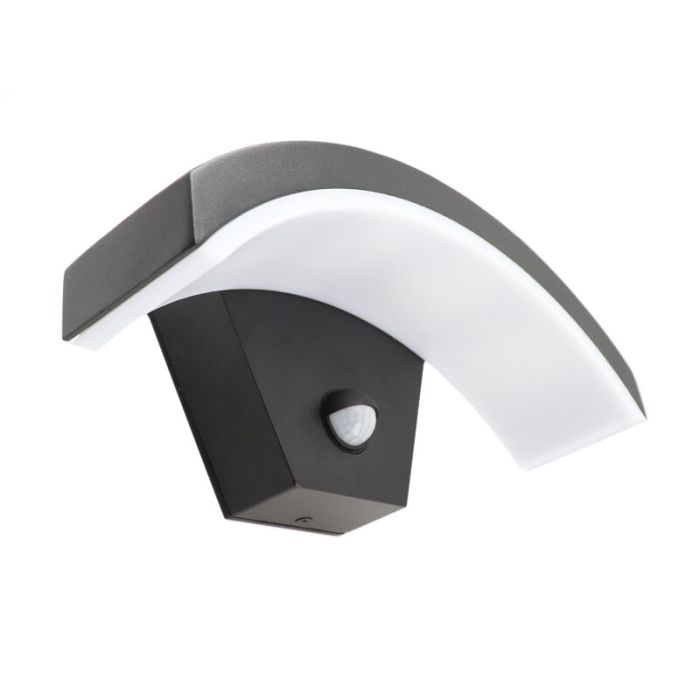 Zwarte buitenlamp Annemay met bewegingssensor, geïntegreerd LED