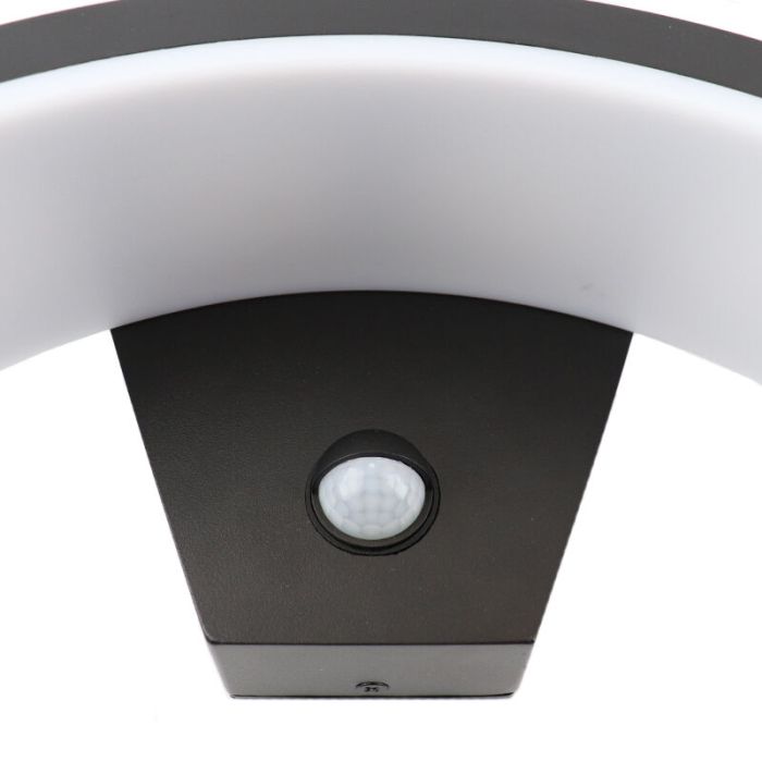Zwarte buitenlamp Annemay met bewegingssensor, geïntegreerd LED