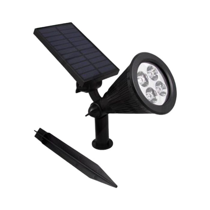 Zwarte solar prikspot, Oualid, 2W, 5500K LED, IP65