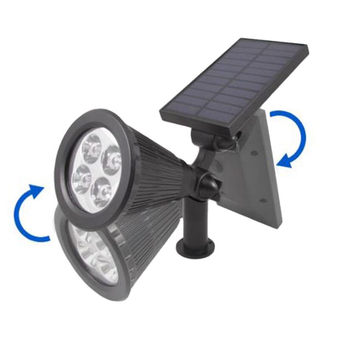 Zwarte solar prikspot, Oualid, 2W, 5500K LED, IP65