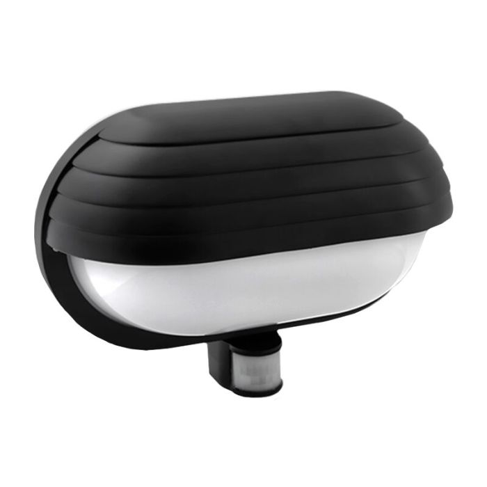 Zwarte buitenlamp met bewegingssensor Killian, kunststof, IP44