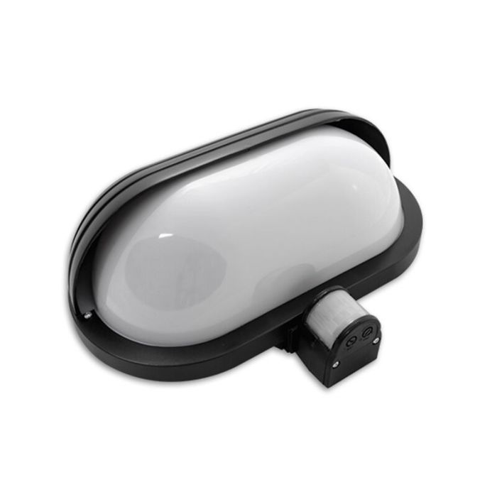 Zwarte buitenlamp met bewegingssensor Killian, kunststof, IP44