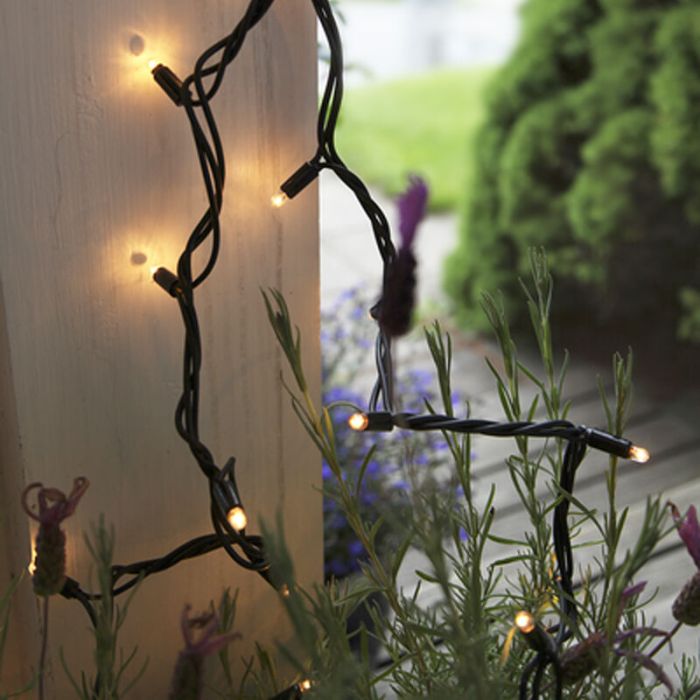100m zwart koppelbare boomverlichting, 10 leds p/meter, IP67 - Warm wit