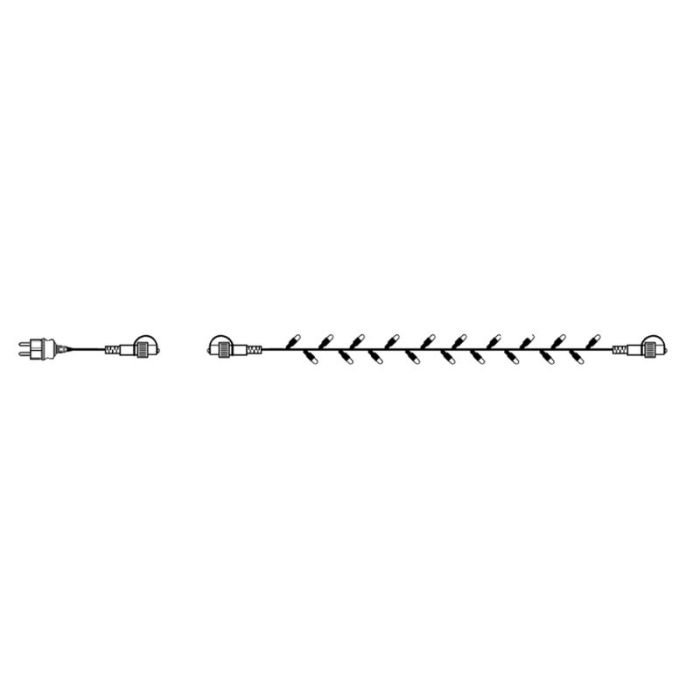 100m zwart koppelbare boomverlichting, 10 leds p/meter, IP67 - Warm wit