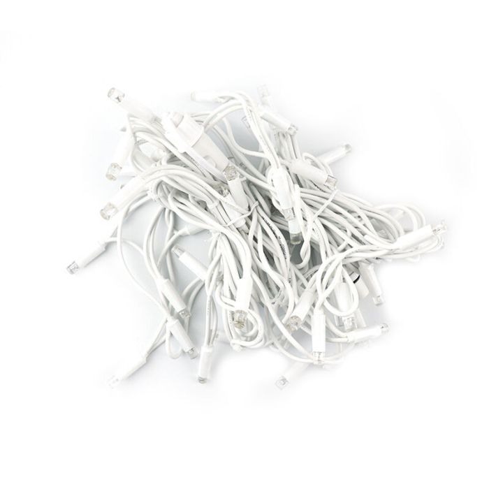2m koppelbare ijspegelverlichting, Wit snoer, IP67, 50 cm hoog - Warm wit