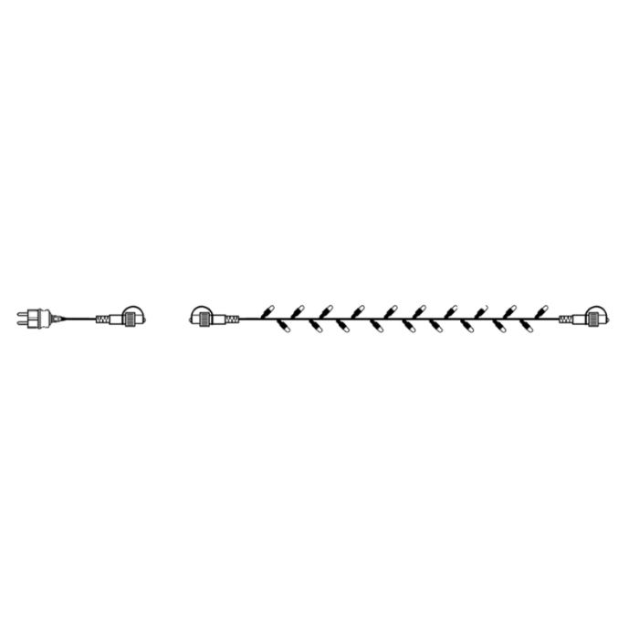 10m zwart koppelbare boomverlichting, 10 leds p/meter, IP67 - Warm wit