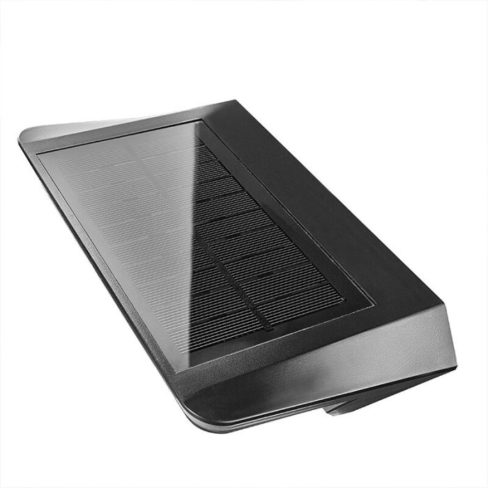 Zwarte buiten wandlamp op zonne-energie modern, Agena, 4,5W, 3000K LED, IP44