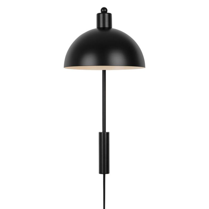 Zwarte wandlamp aluminium, Ellen, met schakelaar