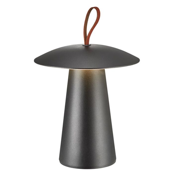 Zwarte oplaadbare tafellamp modern, Ara, 2W, 3000K LED, IP54, met schakelaar