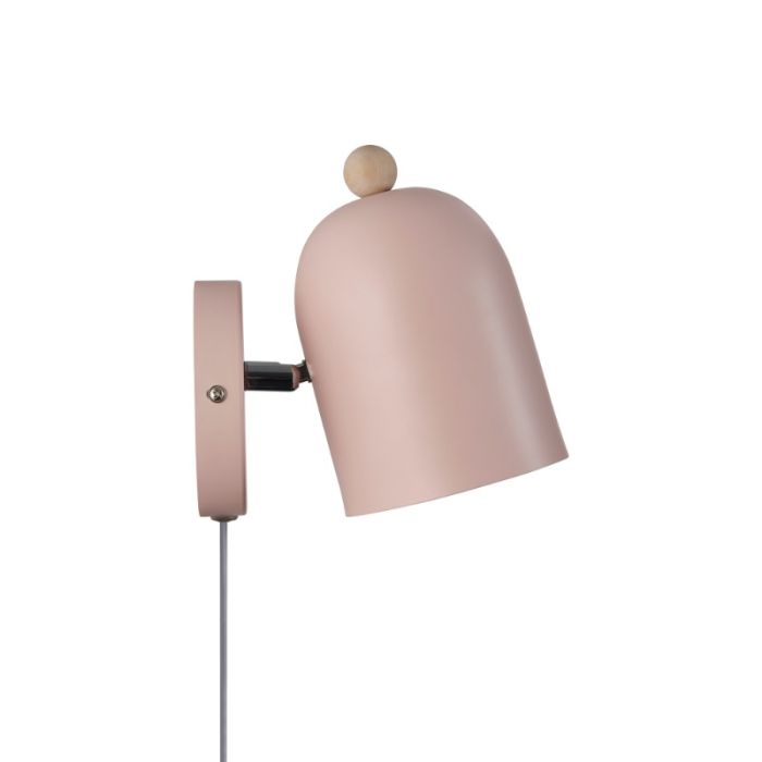 Roze kinderkamer wandlamp metaal, Gaston, met schakelaar