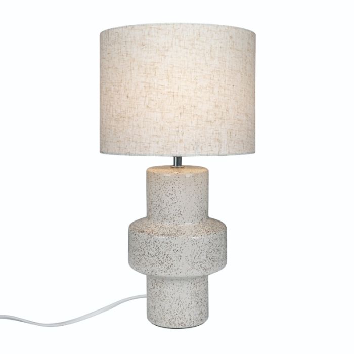 Keramische tafellamp beige, Dugan, met schakelaar
