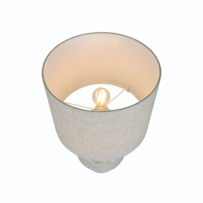 Keramische tafellamp beige, Dugan, met schakelaar