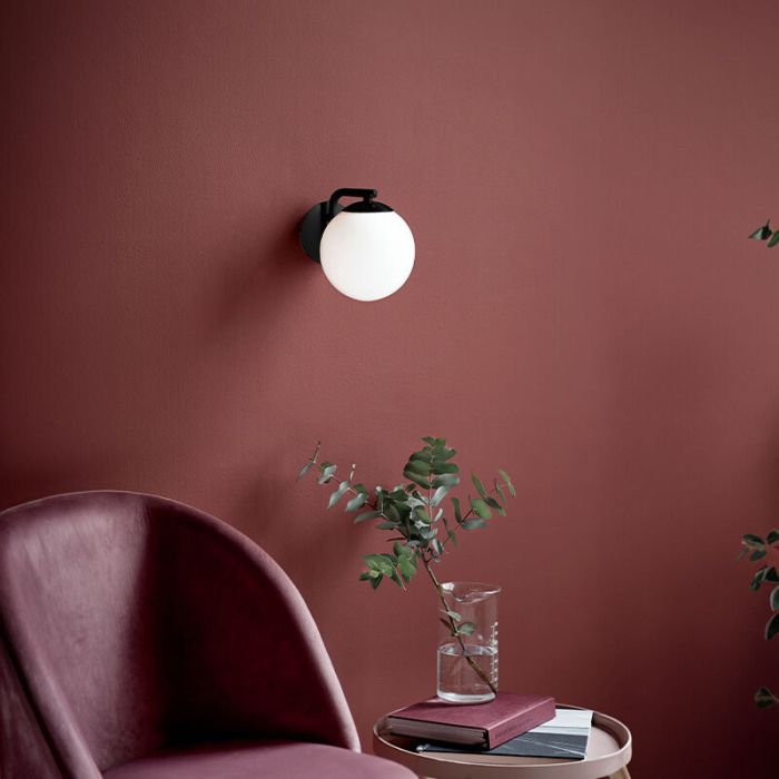 Zwarte wandlamp design, Grant, met schakelaar