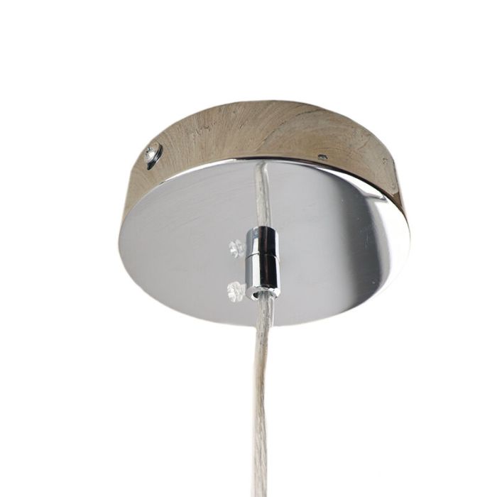 Bol hanglamp Dolf, chroom ophangpendel, Transp. glas, 20cm
