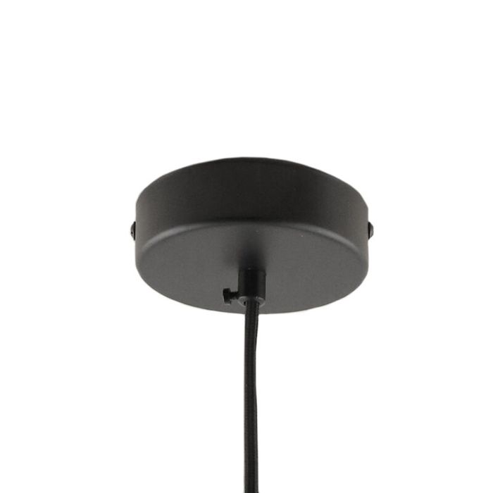 Bol hanglamp Dolf, zwarte ophangpendel, Transp. glas, 40cm