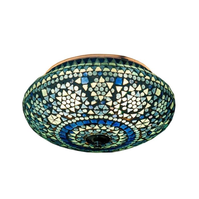 Blauwe oosterse plafonnière mozaïek, Mimoun