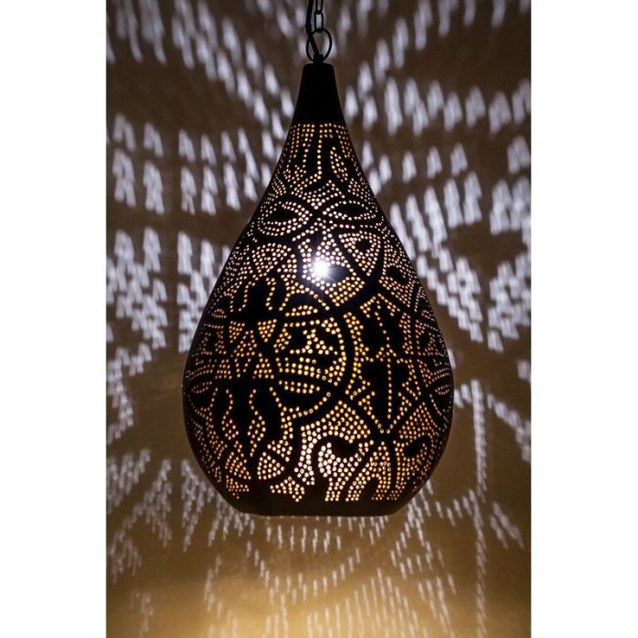 Zwarte oosterse hanglamp filigrain, Zina