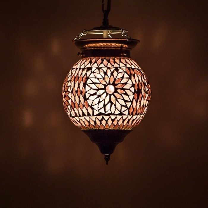 Paarse oosterse hanglamp mozaïek, Nisrin