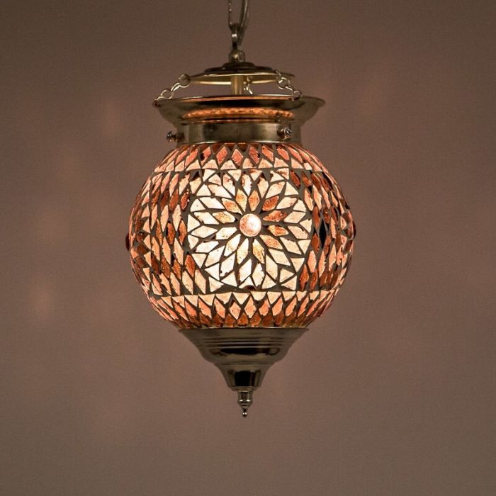 Paarse oosterse hanglamp mozaïek, Nisrin