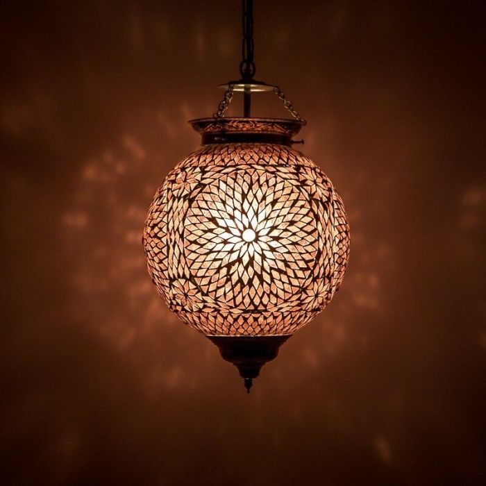 Paarse oosterse hanglamp mozaïek, Aziza