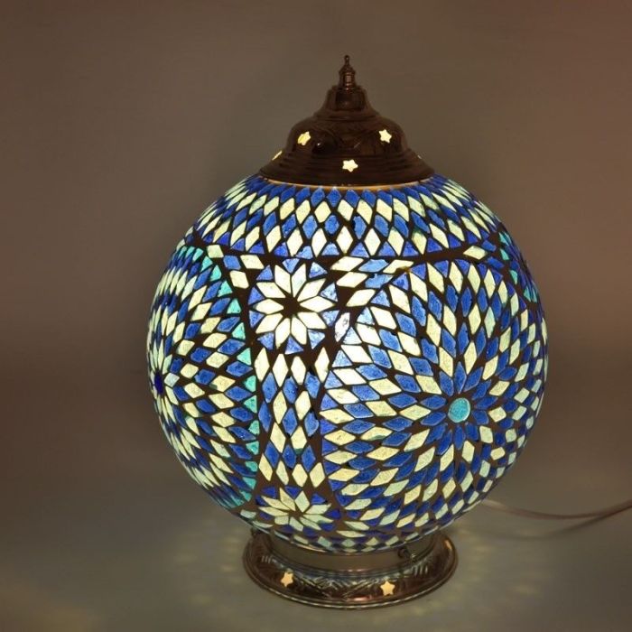 Blauwe oosterse tafellamp mozaïek, Dalil