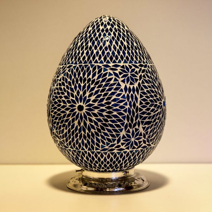 Blauwe oosterse tafellamp mozaïek, Lara