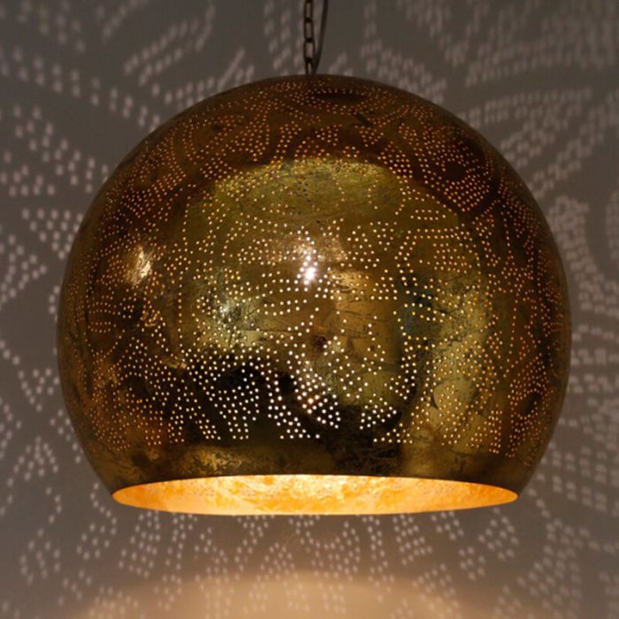 Gouden oosterse hanglamp filigrain, Alyssa