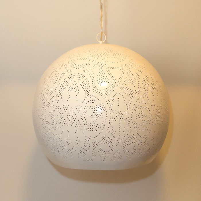 Witte oosterse hanglamp filigrain, Alyssa
