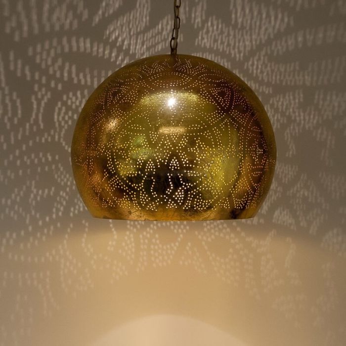 Gouden oosterse hanglamp filigrain, Kenza