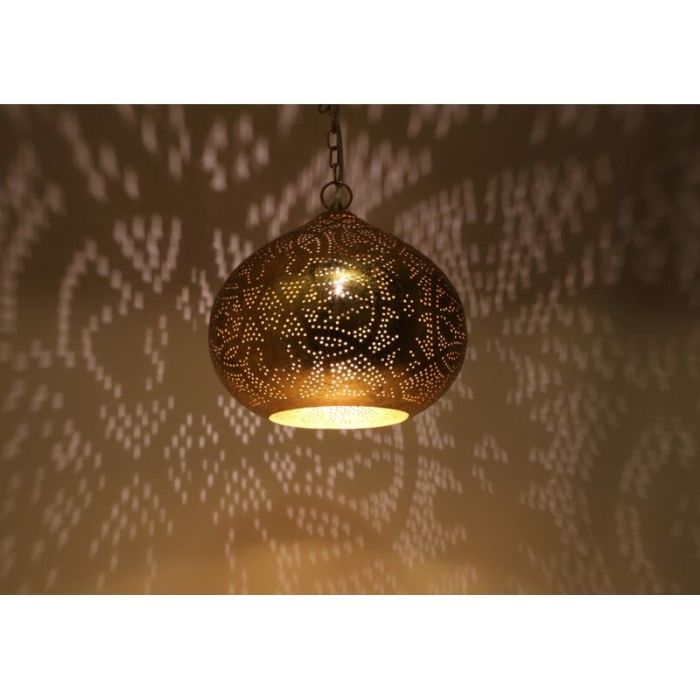 Gouden oosterse hanglamp metaal, Noah